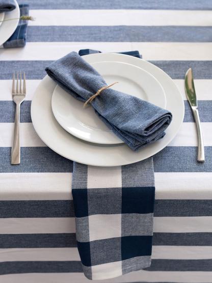 Revana Chambray Table Linen- Navy - Image 2