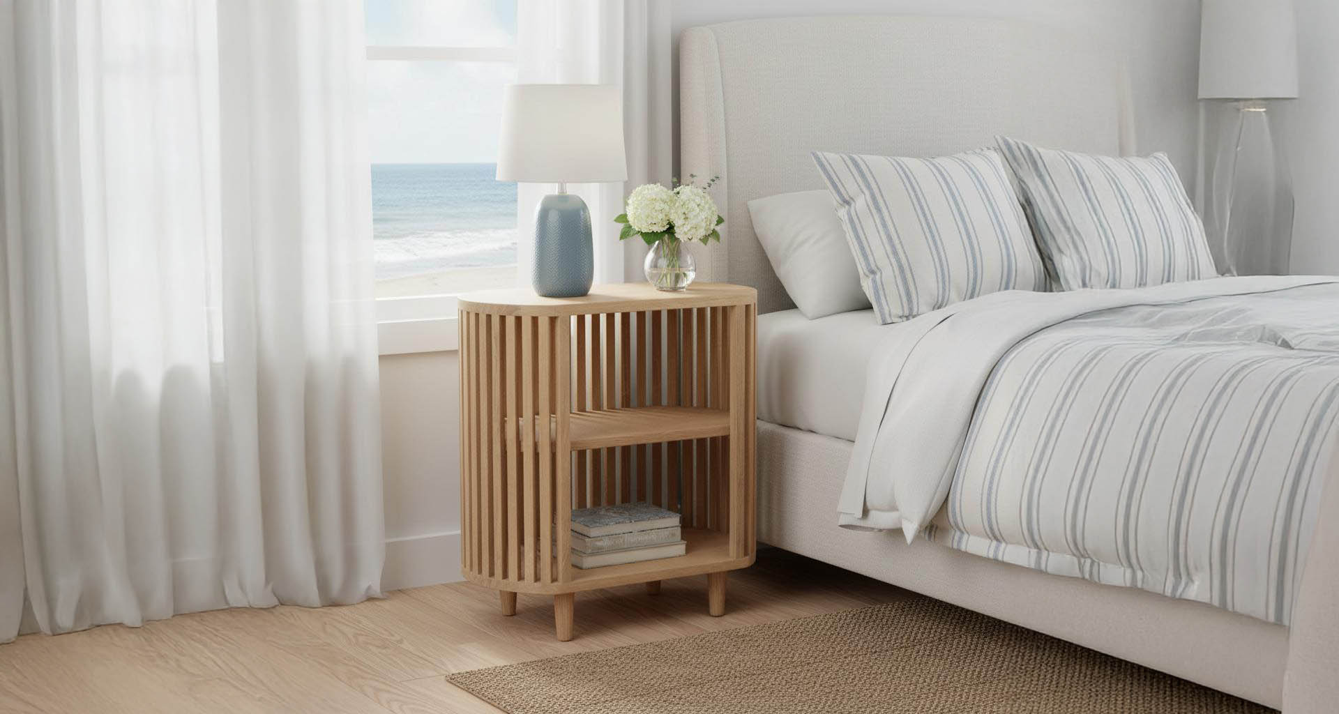 The Louvre Bedside Table: Where Sculptural Curves Meet Modern Calm ...