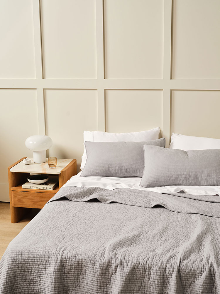 Linen House Marceau Quilt Set Grey - Image 2
