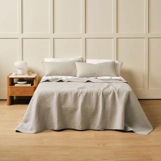 Linen House Marceau Quilt Set Oatmeal