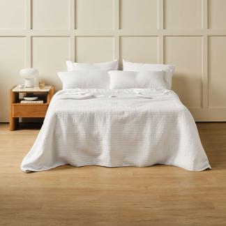 Linen House Marceau Quilt Set White