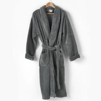 Linen House Plush Bathrobe Charcoal