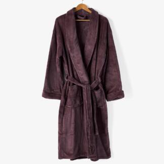 Linen House Plush Bathrobe Plum